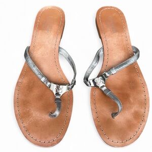 Size 7 Coach Silver and Tan Women's Sandals